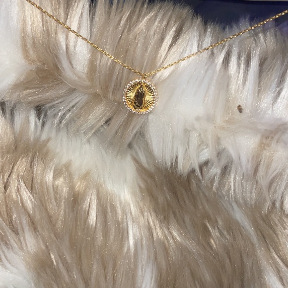 Cubic Zirconia Virgen Mary Necklace - Picture 1 of 5